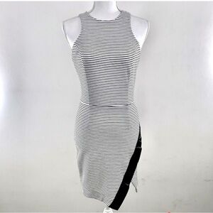 Wayf dress with faux leather slit - M